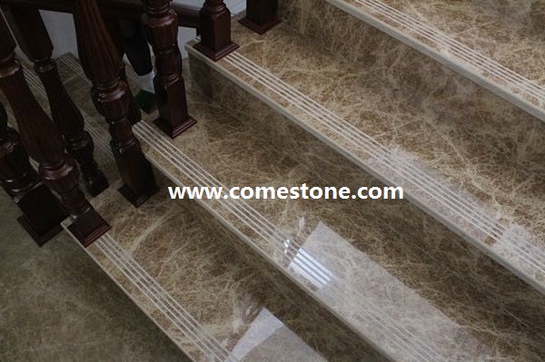 Light Emperador Marble Step Stairs
