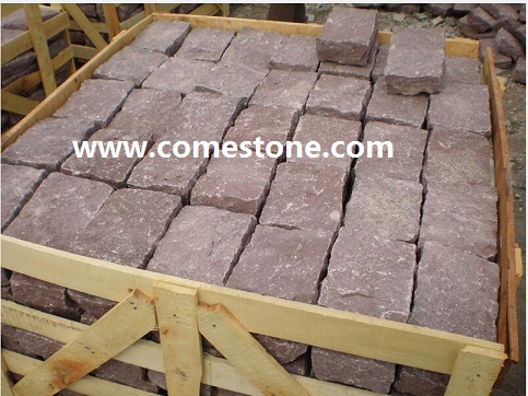 China Red Porphyry  Granite Cubestone