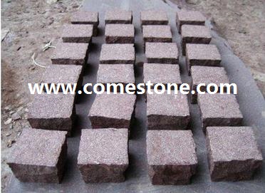 Red Porphyry  Cube Stone